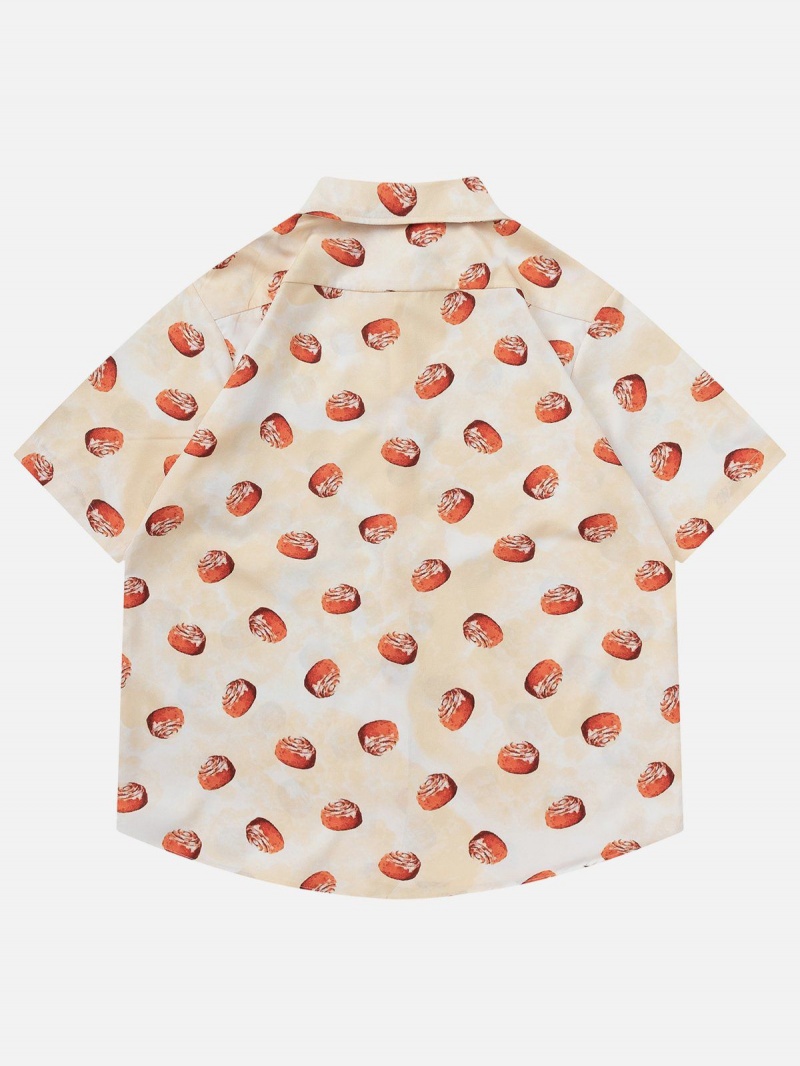 Chemise à Manches Courtes Aelfric Eden All-over Bread Print Rouge | EPE-84774776